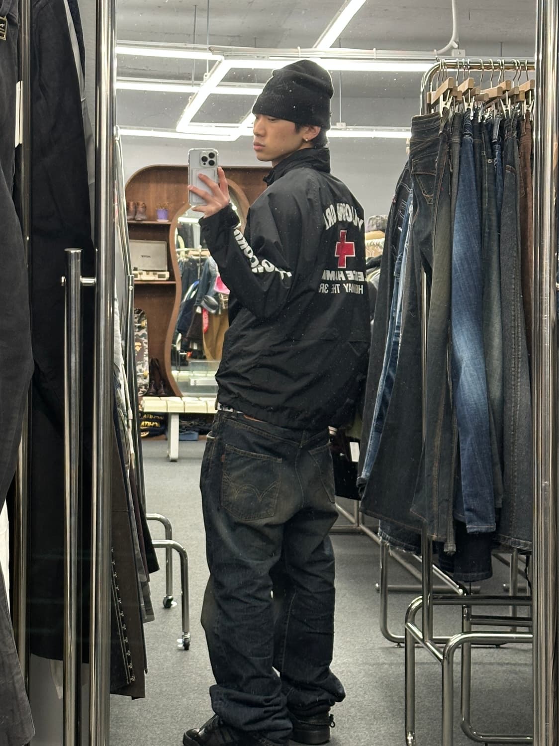 LL) 옐로우콘 후면 로고 프린팅 레이싱 바람막이 상품이미지2