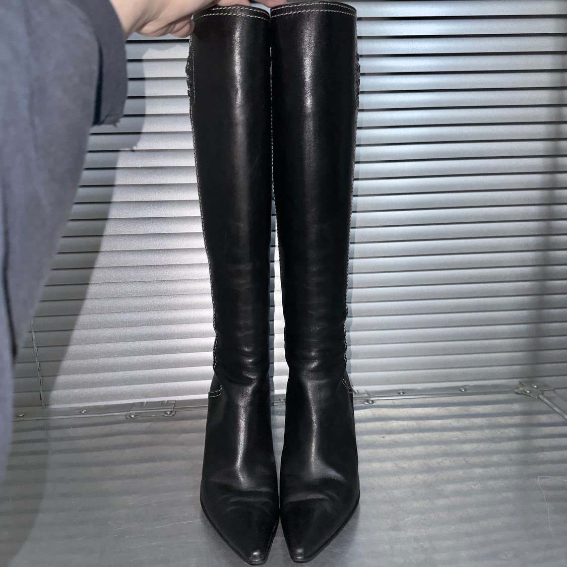 00s 레어 카메오 이탈리아 가죽 코르셋 부츠 상품이미지6