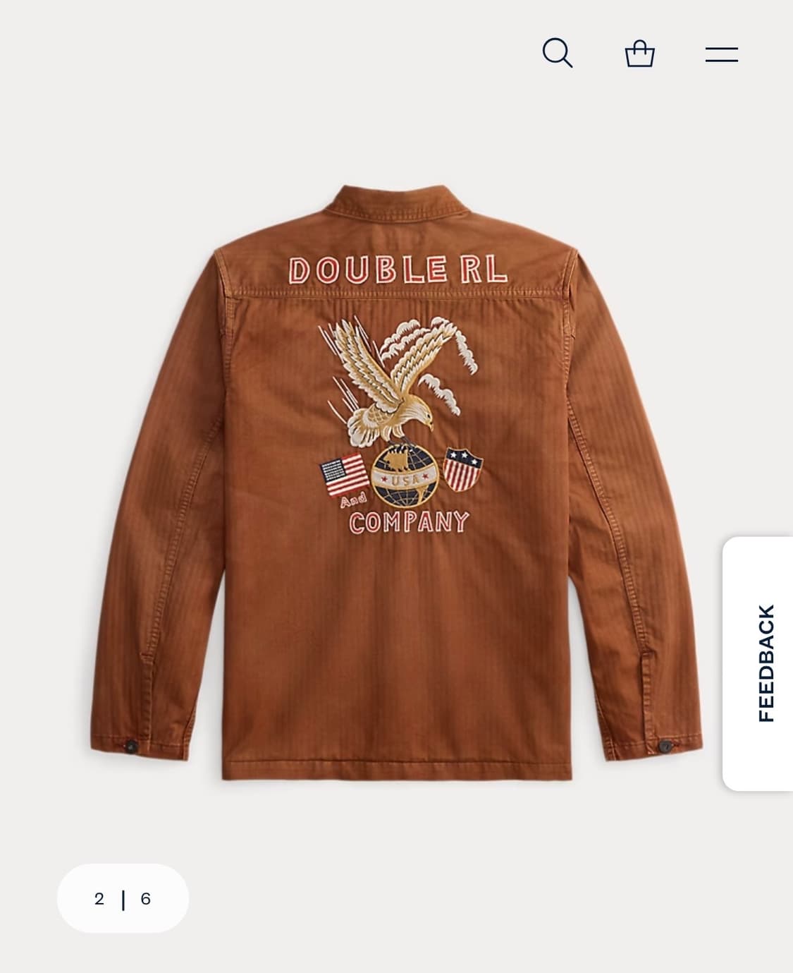 rrl 더블알엘 임브로이더 헤링본 트윌 오버셔츠 상품이미지2