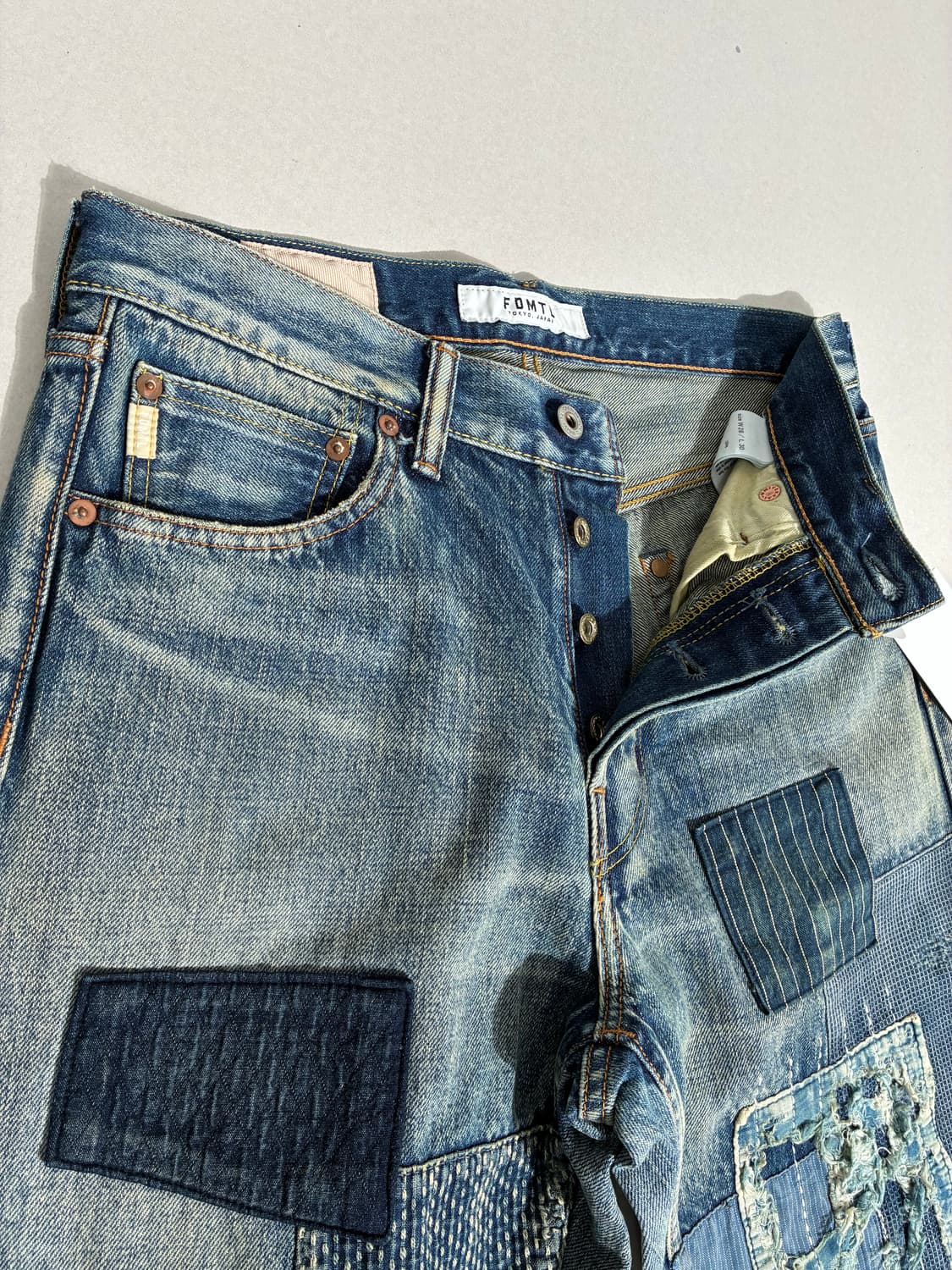 FDMTL 펀더멘탈 클래식 핏 패치워크 사시코 보로 데님 W28/L30 상품이미지3