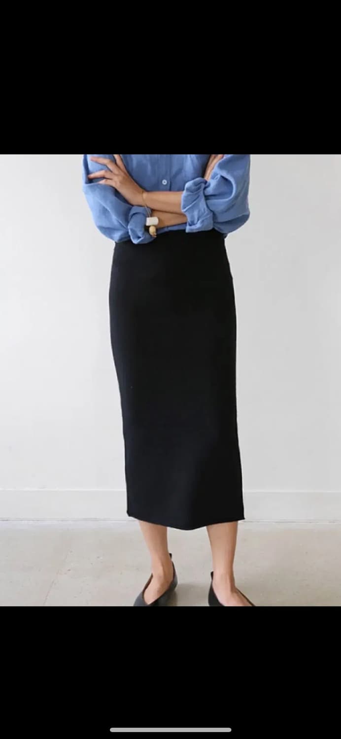 베지터블 니트 스커트 블랙 상품이미지1