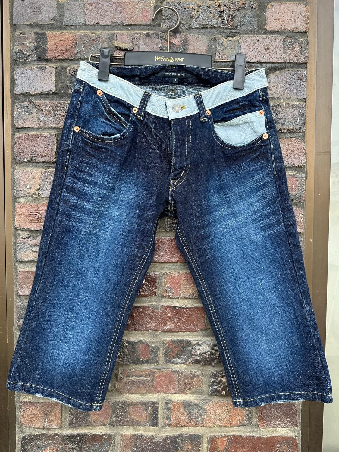 Wafflish waffle 데님 카프리 팬츠 상품이미지1