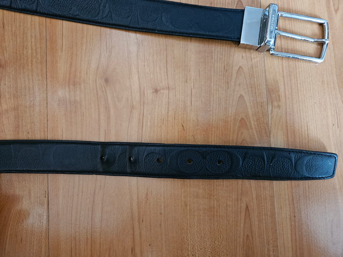 COACH 코치 남성 블랙 가죽 벨트 상품이미지4