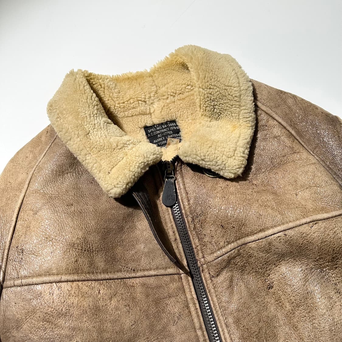 아비렉스 USA B-6 램스킨 시어링 무스탕 봄버 자켓 상품이미지5