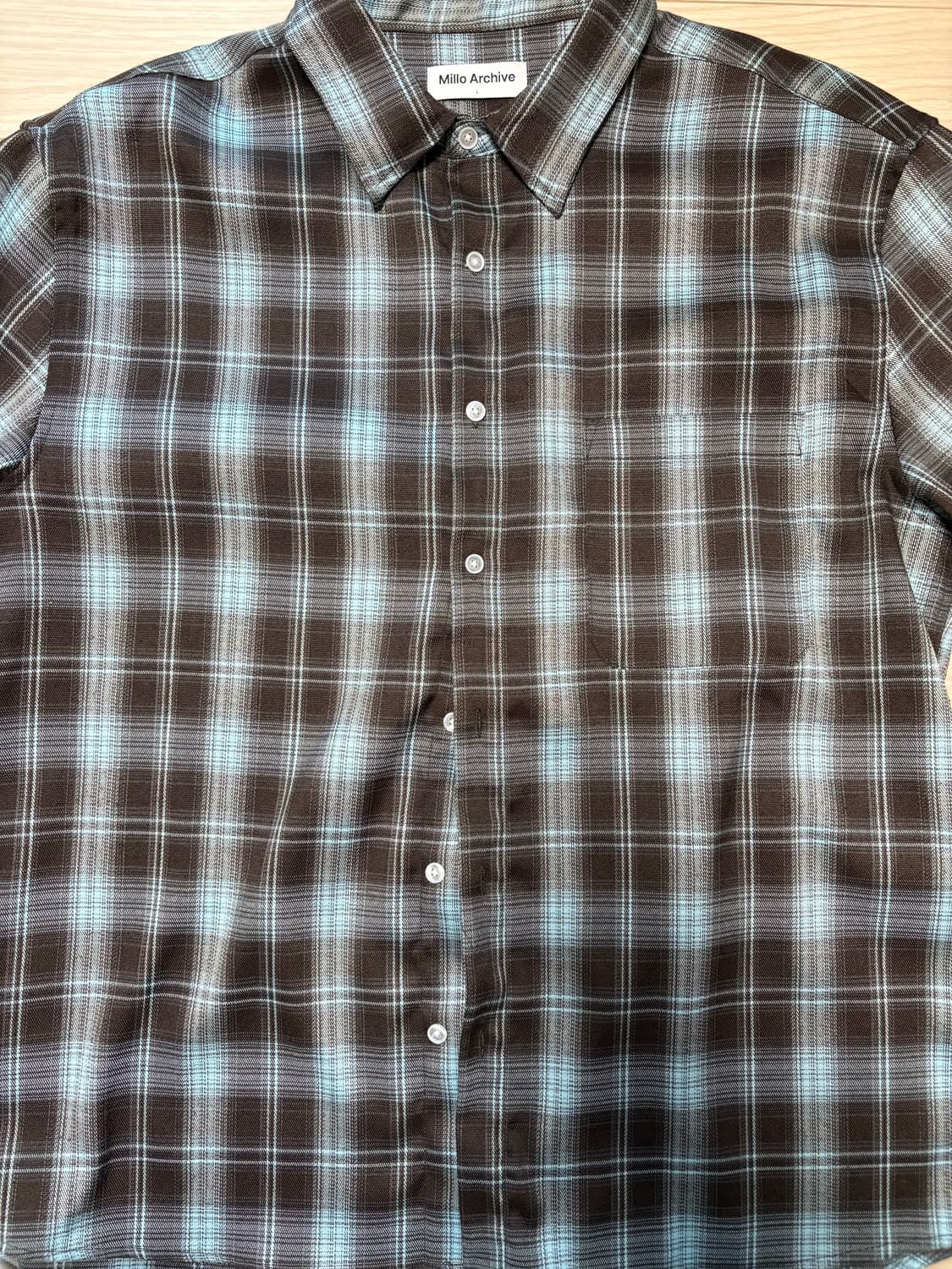 밀로아카이브 옴브레 체크 셔츠 [블루] L 상품이미지4