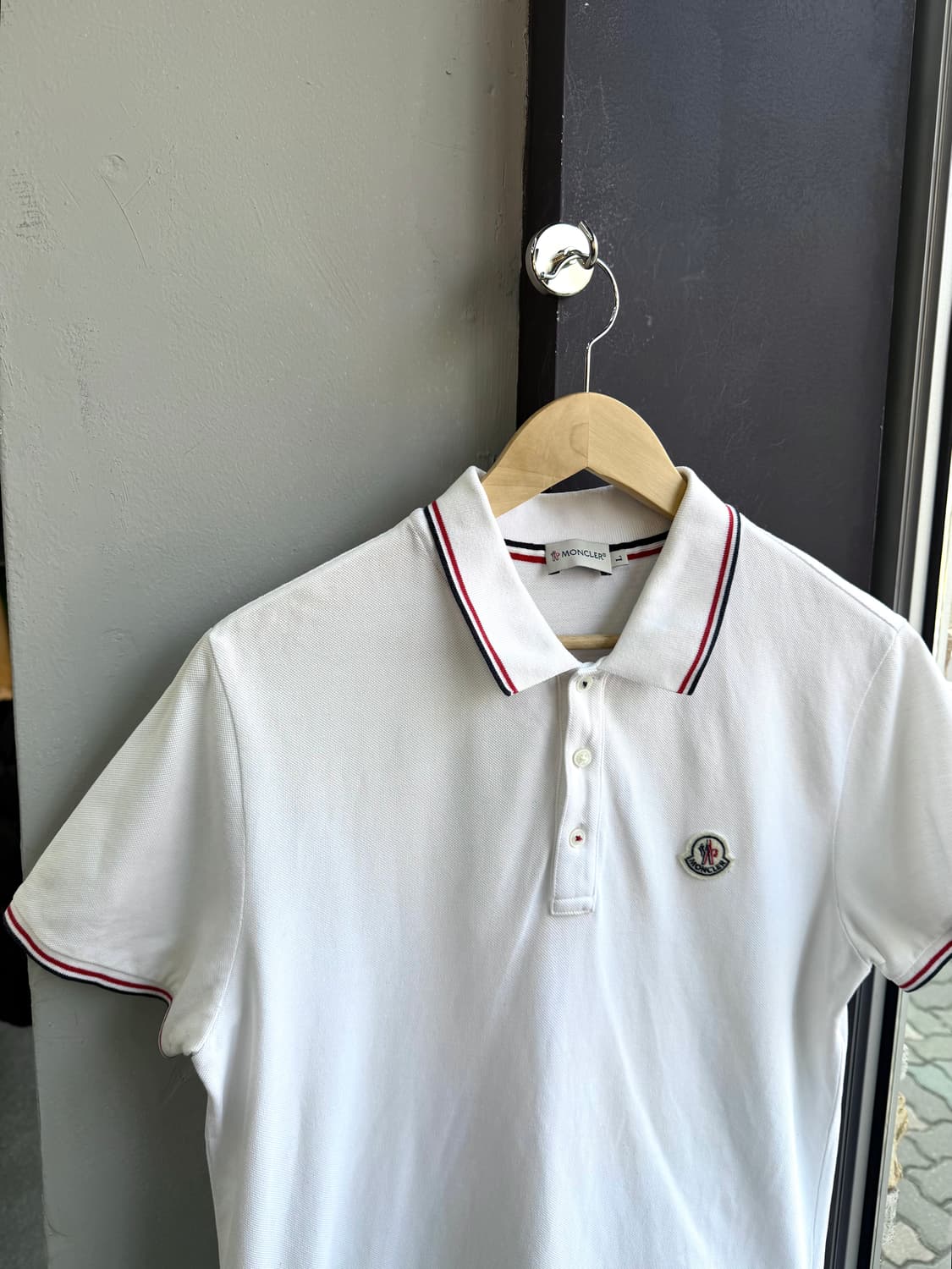 L/ 몽클레어 3선 트리밍 와펜패치 피케 반팔 상품이미지5