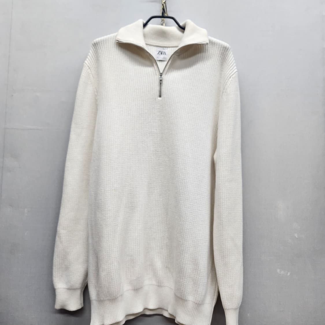 자라 ZARA 반집업 코튼 니트 L(XL) 상품이미지1