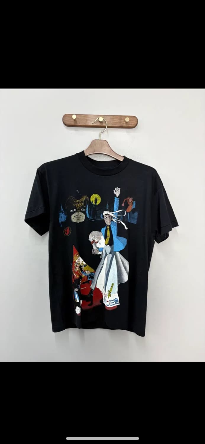 빈티지 루팡 3세 칼리오스트로의 성 애니 그래픽 블랙 반팔 H2495 상품이미지2