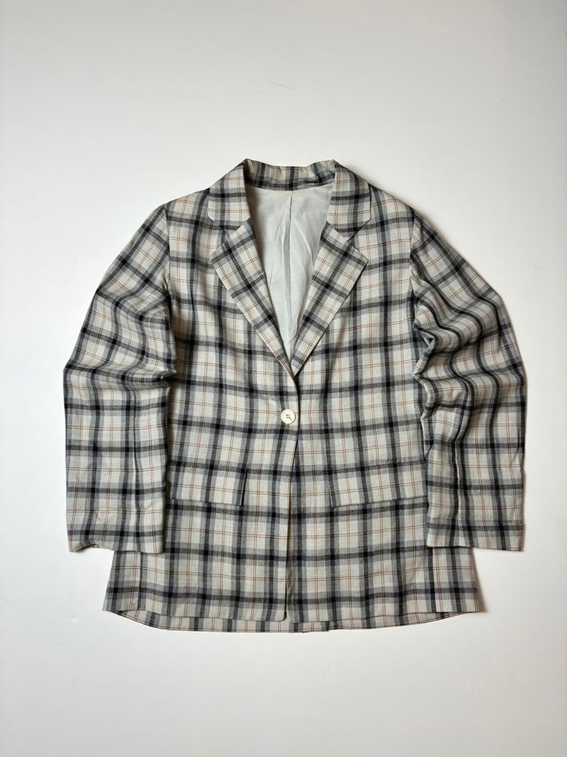 스튜디오 니콜슨 18ss 린넨 블렌드 체크 블레이저 PN8268 상품이미지1