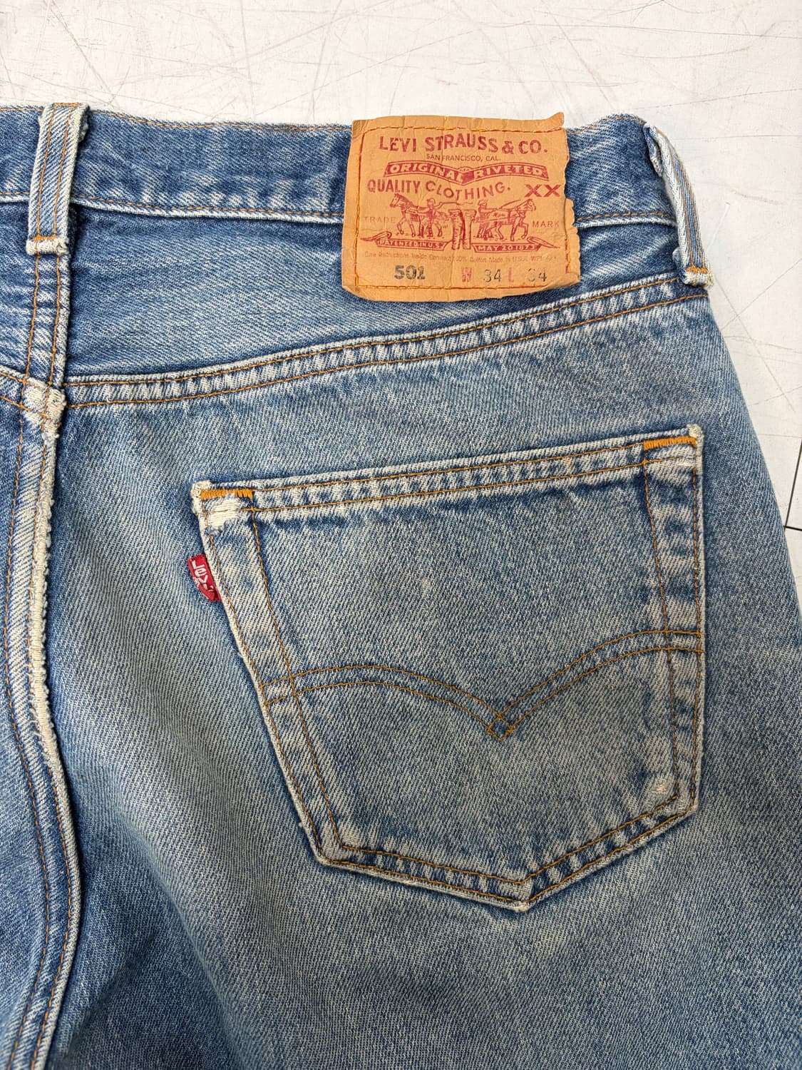a285) 34 리바이스 90's USA 501 스트레이트 상품이미지6