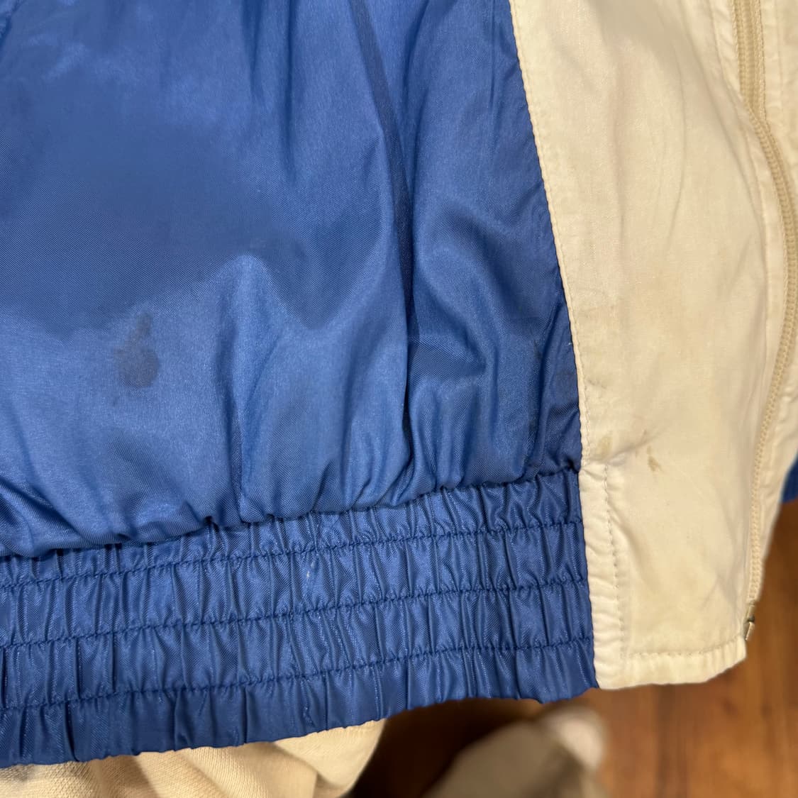 90s 아디다스 올드스쿨 바람막이 전후면 패턴 포인트 블루 화이트 상품이미지8