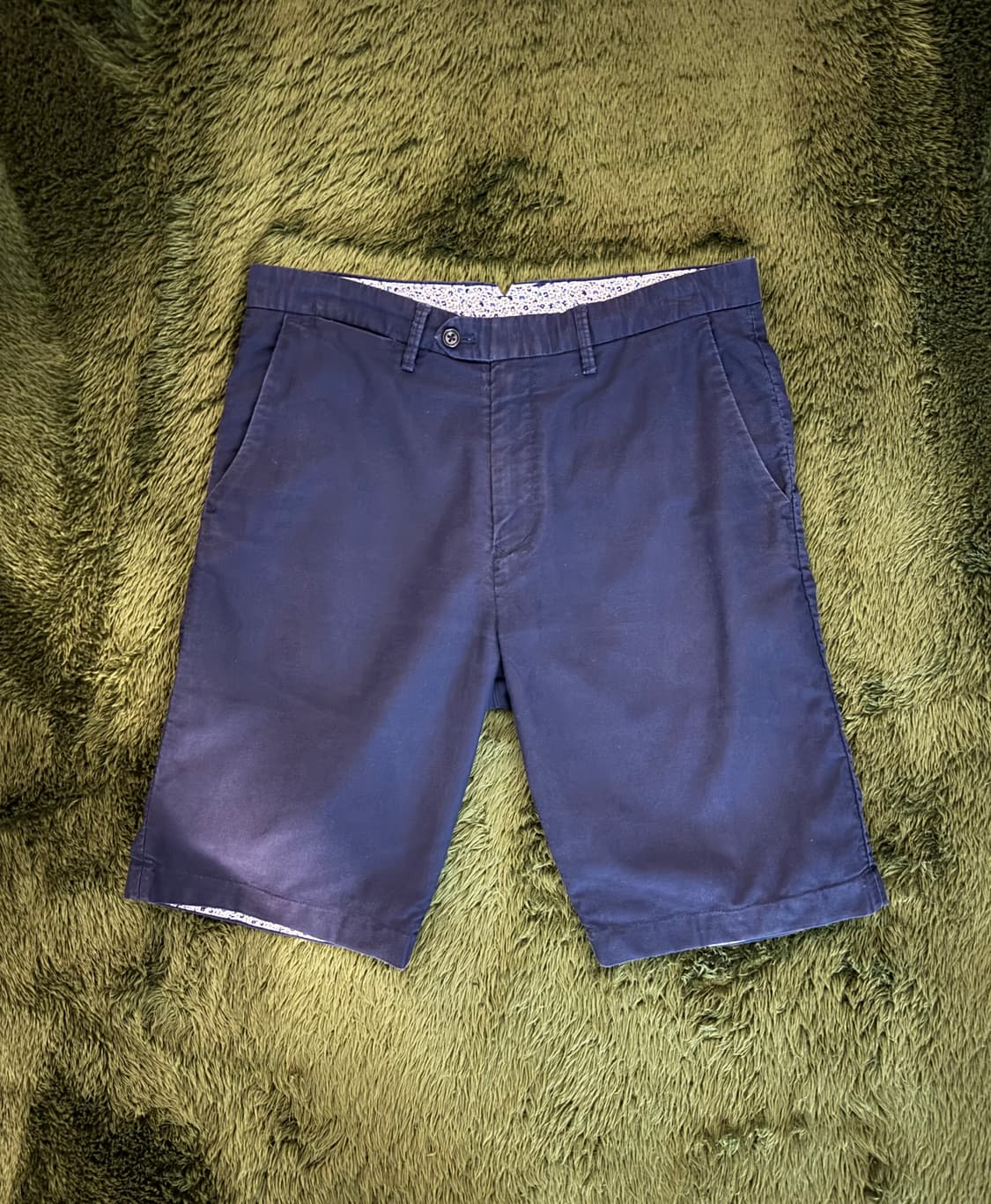 [M] Beams japan 빔즈 코튼 치노 하프 팬츠 반바지 네이비 상품이미지1