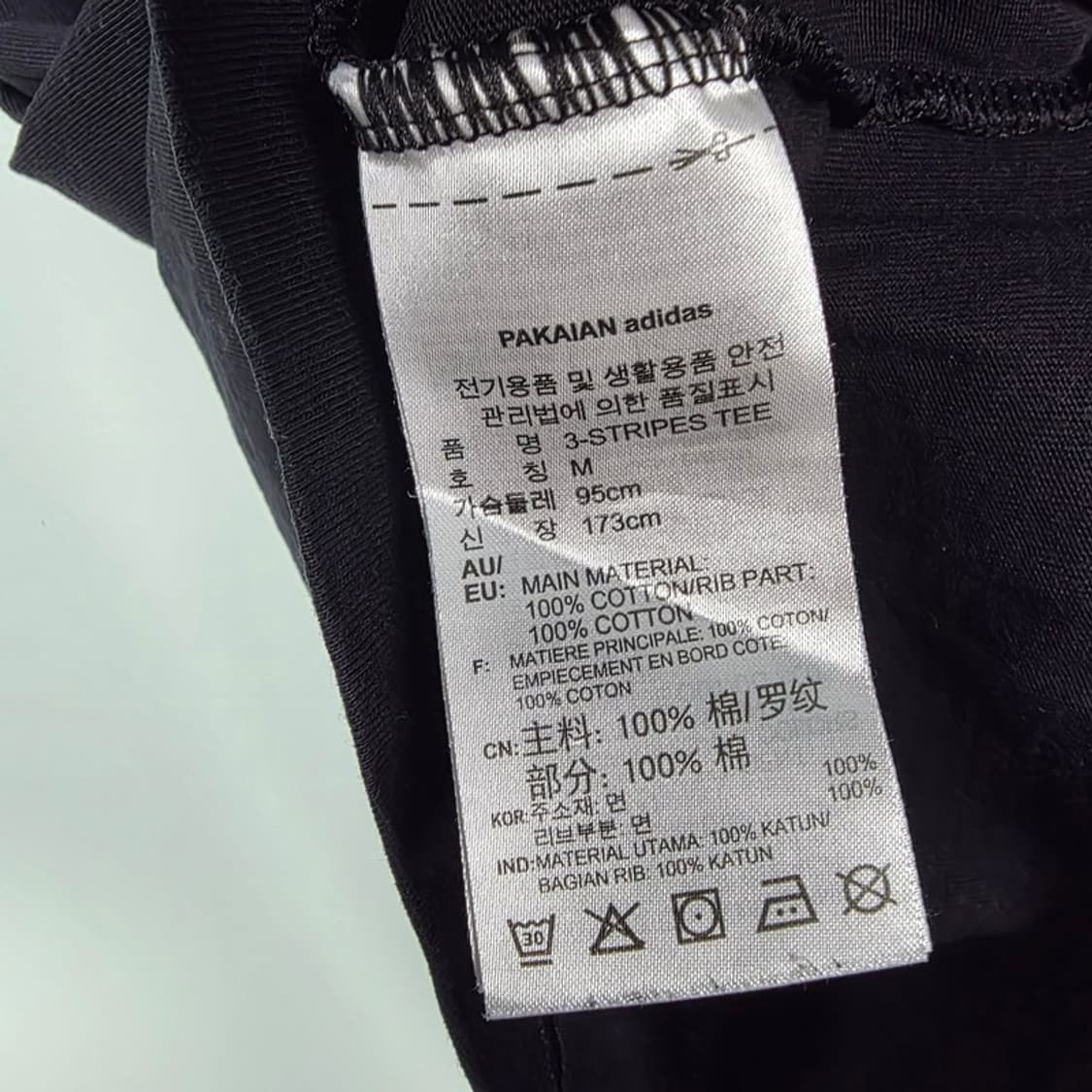 아디다스 블랙 삼선 트레포일 반팔티 M 상품이미지6