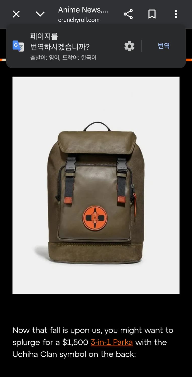 Coach x Naruto x Micheael B. Jordan 백팩 상품이미지3