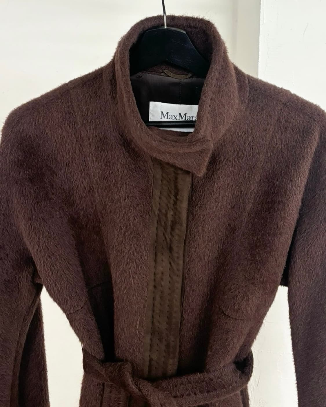 막스마라 알파카 울 벨티드 스탠드 칼라 롱 코트 상품이미지2