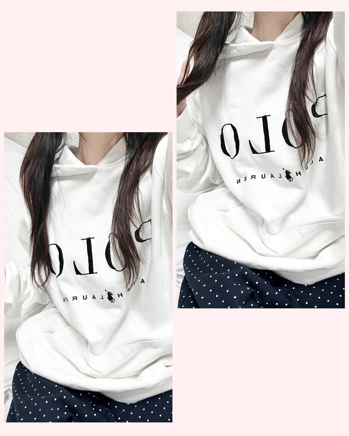 폴로 빅로고 화이트 후드 상품이미지1