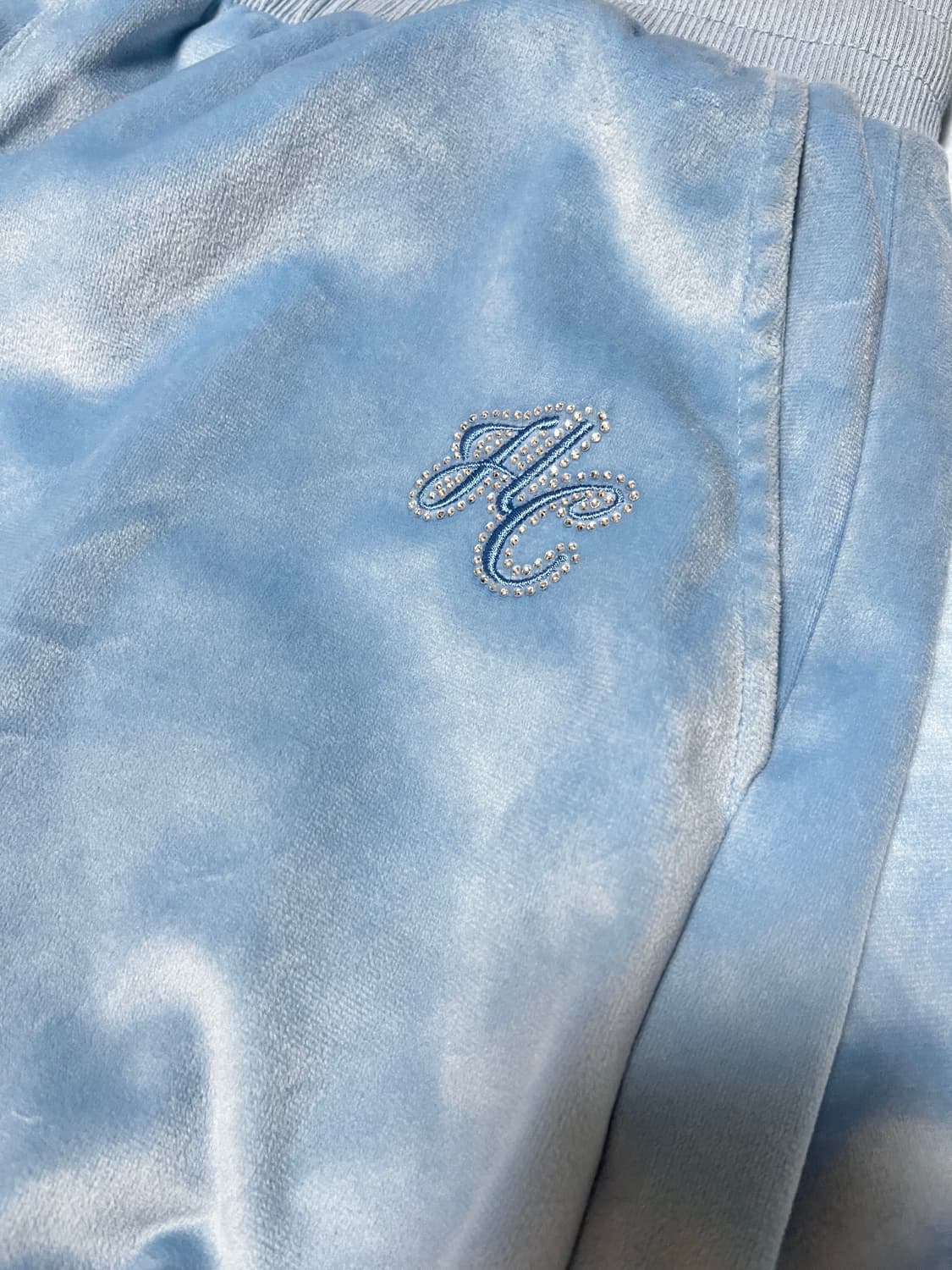 쥬시꾸뛰르 하늘색 엔젤 벨벳바지 상품이미지2