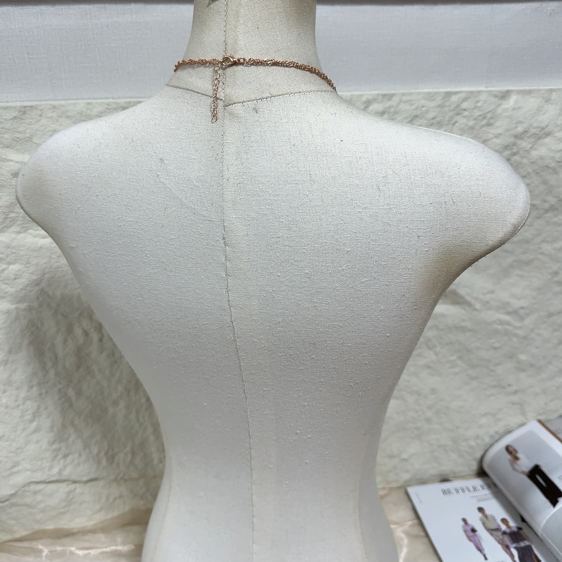 빈티지 로즈 골드톤 메탈 쉘 용골체인 목걸이 상품이미지4