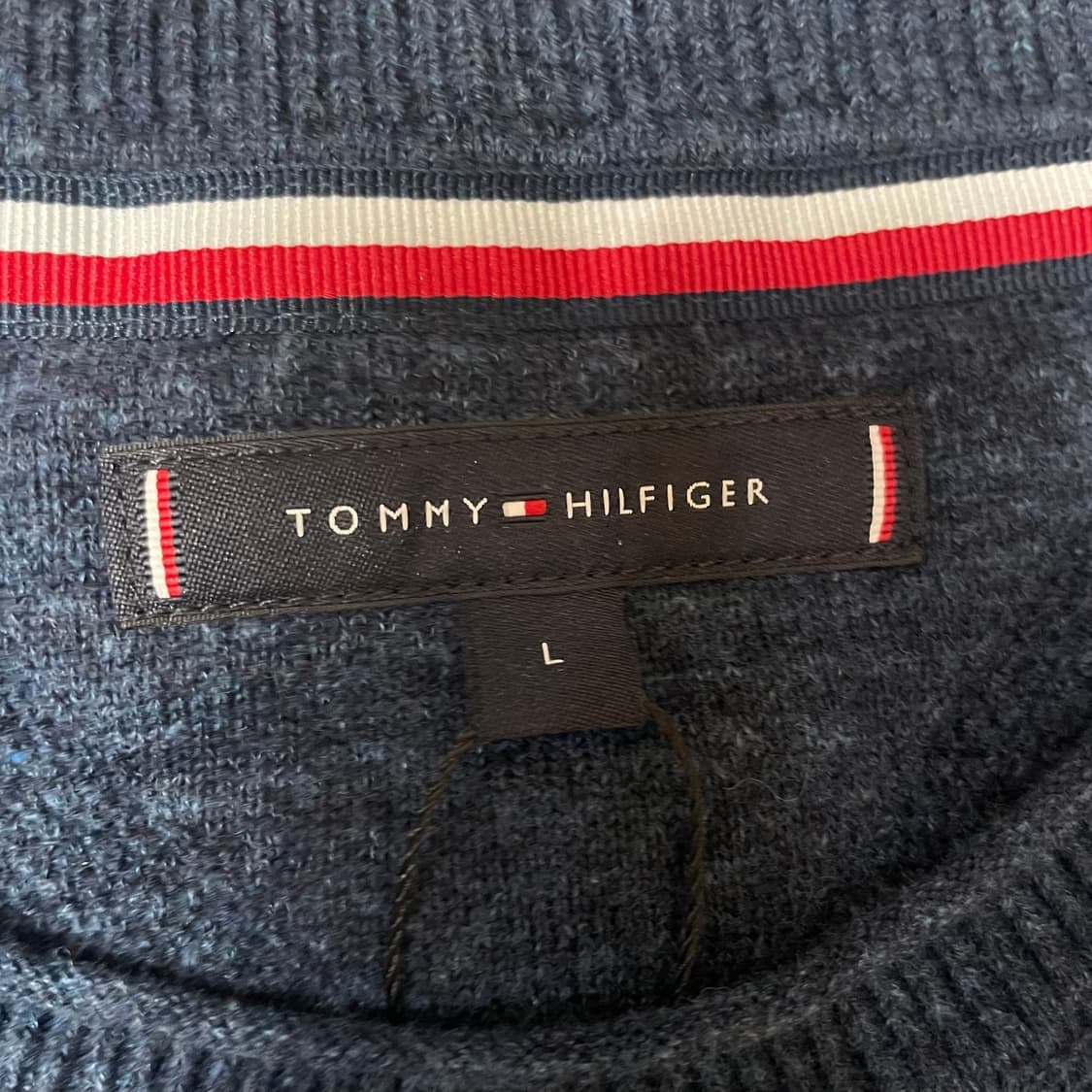 타미힐피거 네이비 라운드 니트 L 상품이미지3