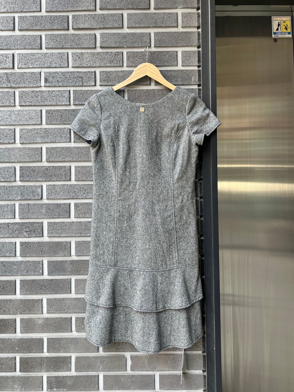 00s Courreges 꾸레쥬 프릴 원피스 그레이 상품이미지1