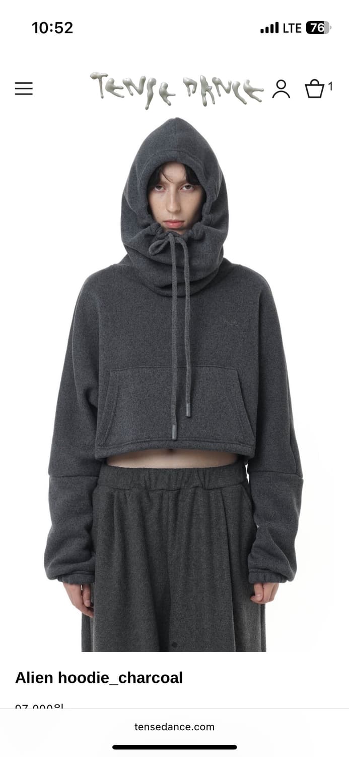 텐스댄스 에일리언 후디 Alien hoodie 차콜 상품이미지1