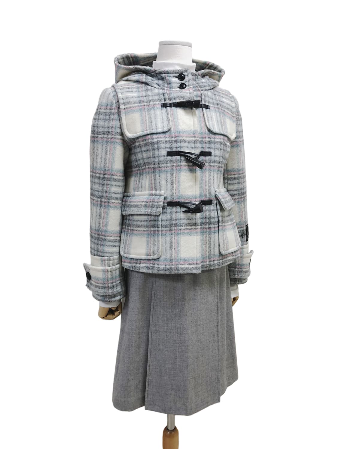 CROLLA 크롤라 체크 더플코트 상품이미지3