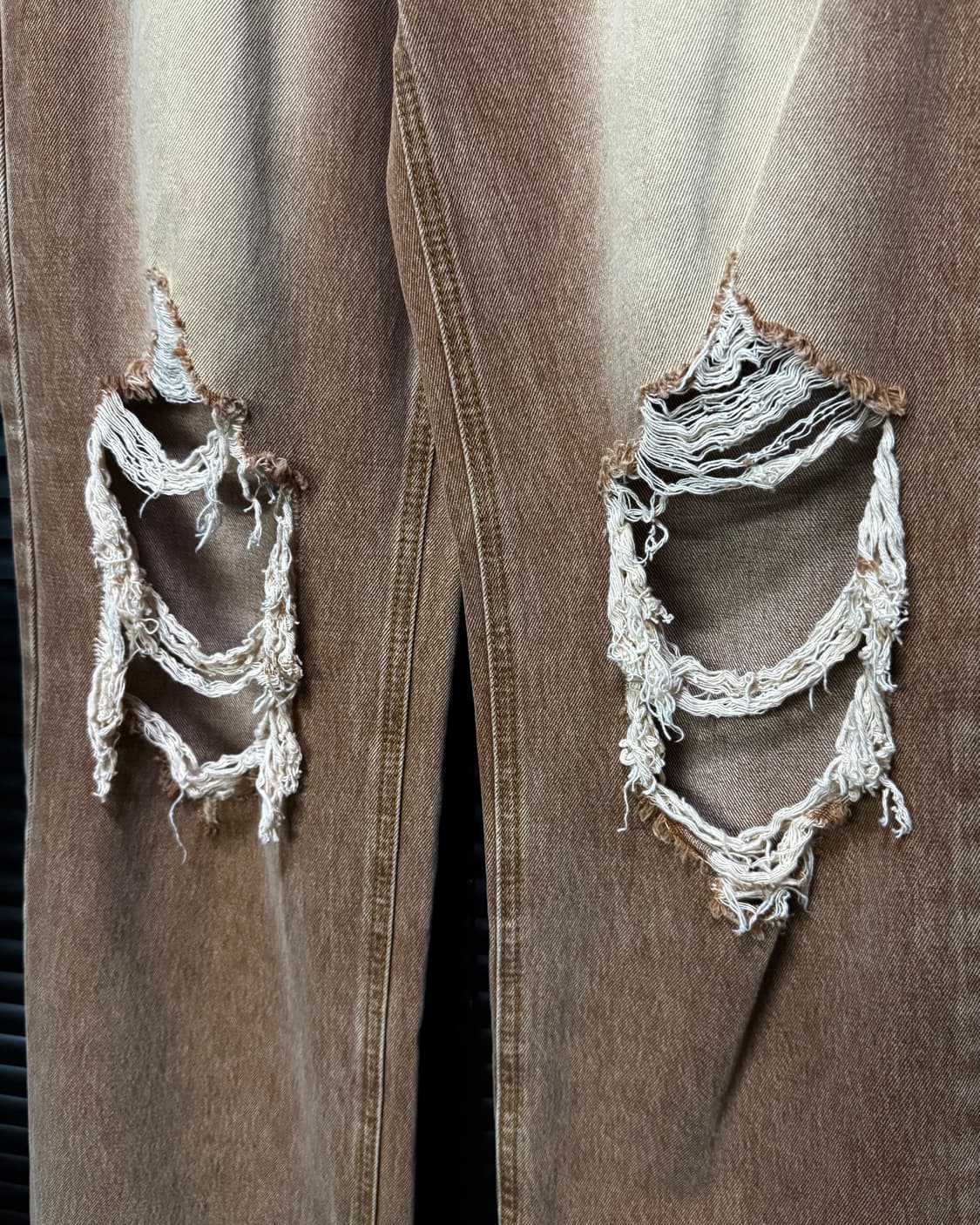 POEM 데미지 워싱 와이드 팬츠 27 디스트로이드진 찢청 갸루 로리걸 상품이미지5