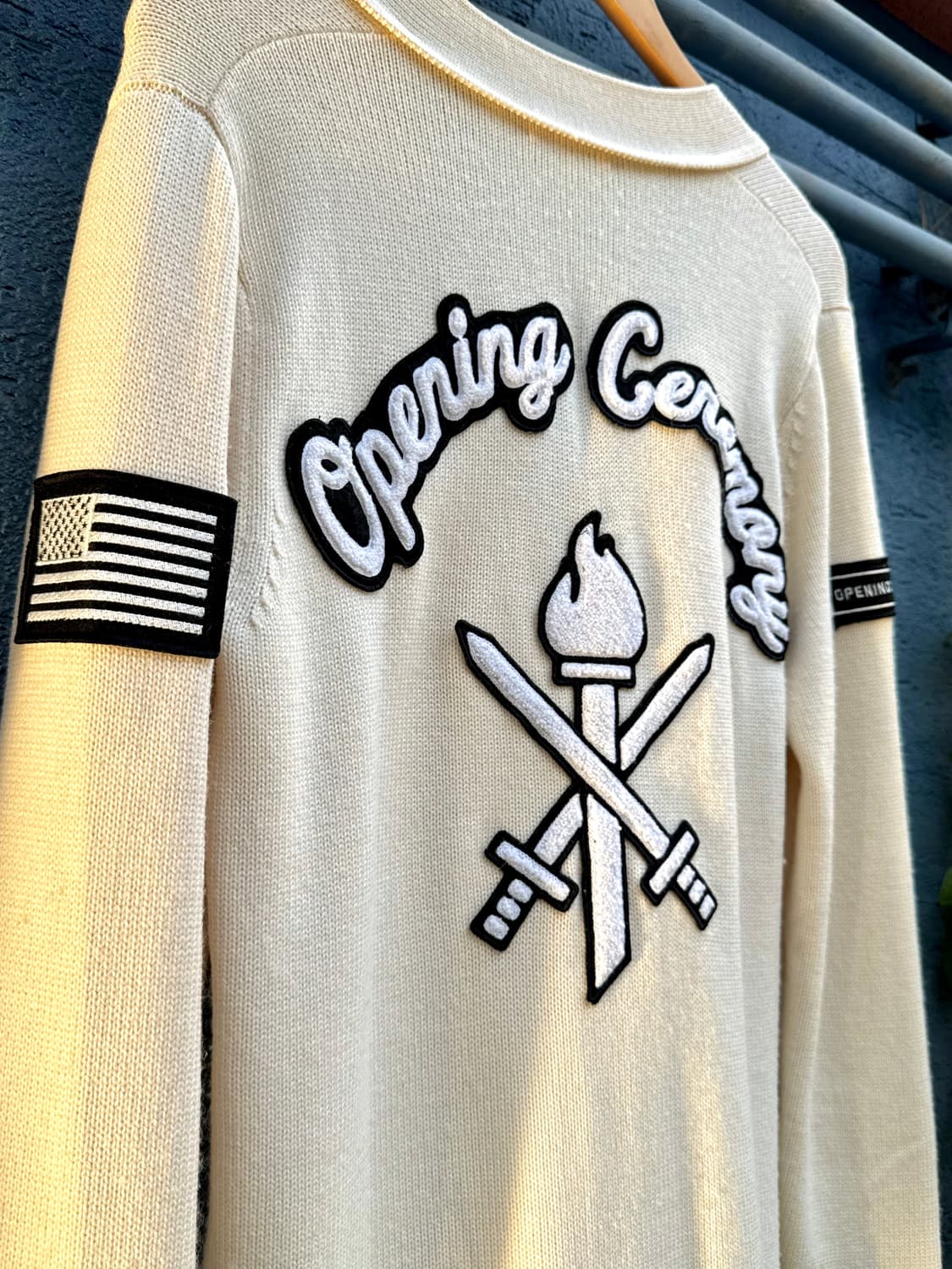 오프닝 세레모니 성조기 패치 가디건 (ivory)  상품이미지8