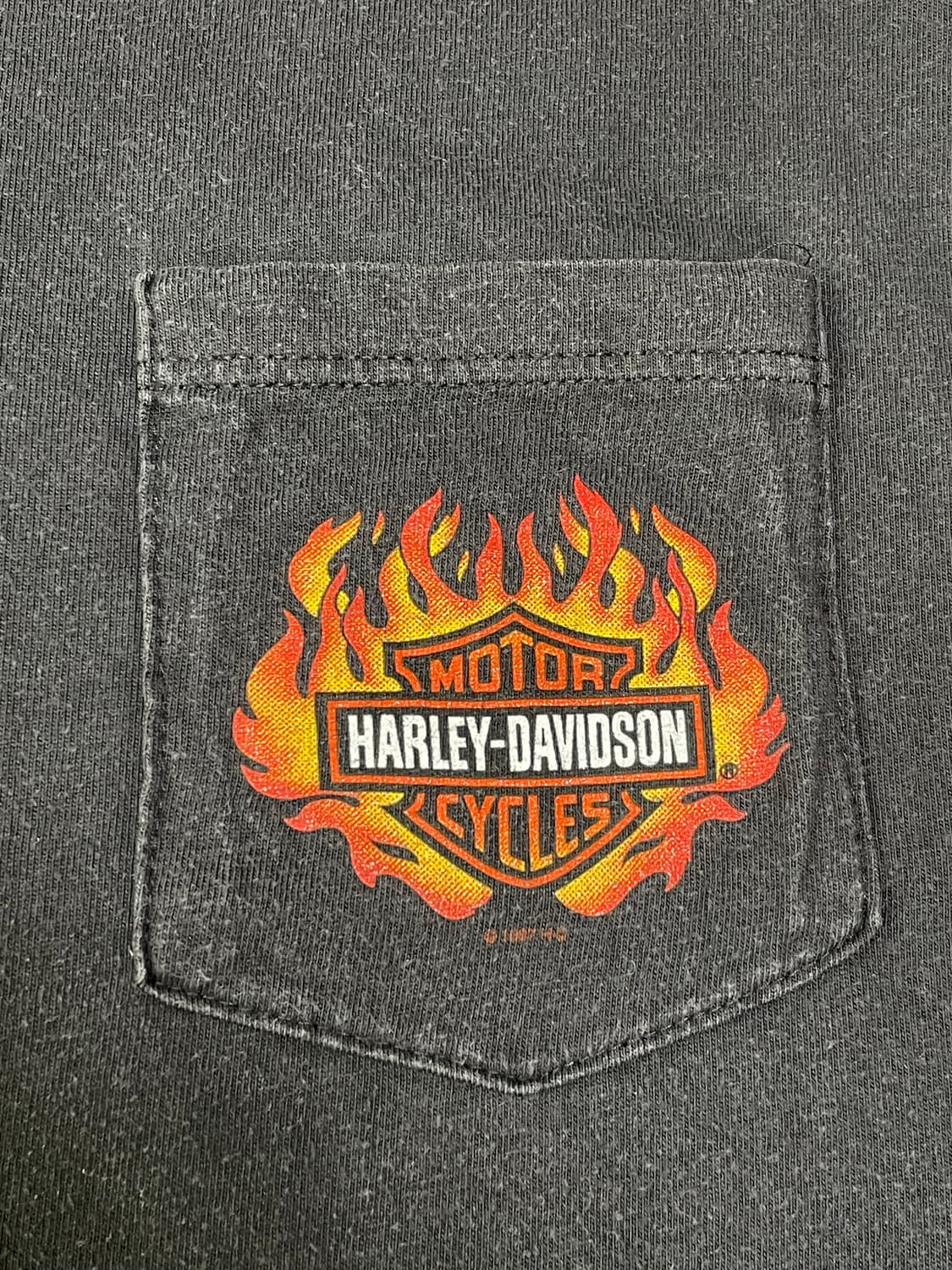 90s harley flame pocket tee 할리 플레임 티셔츠 상품이미지3