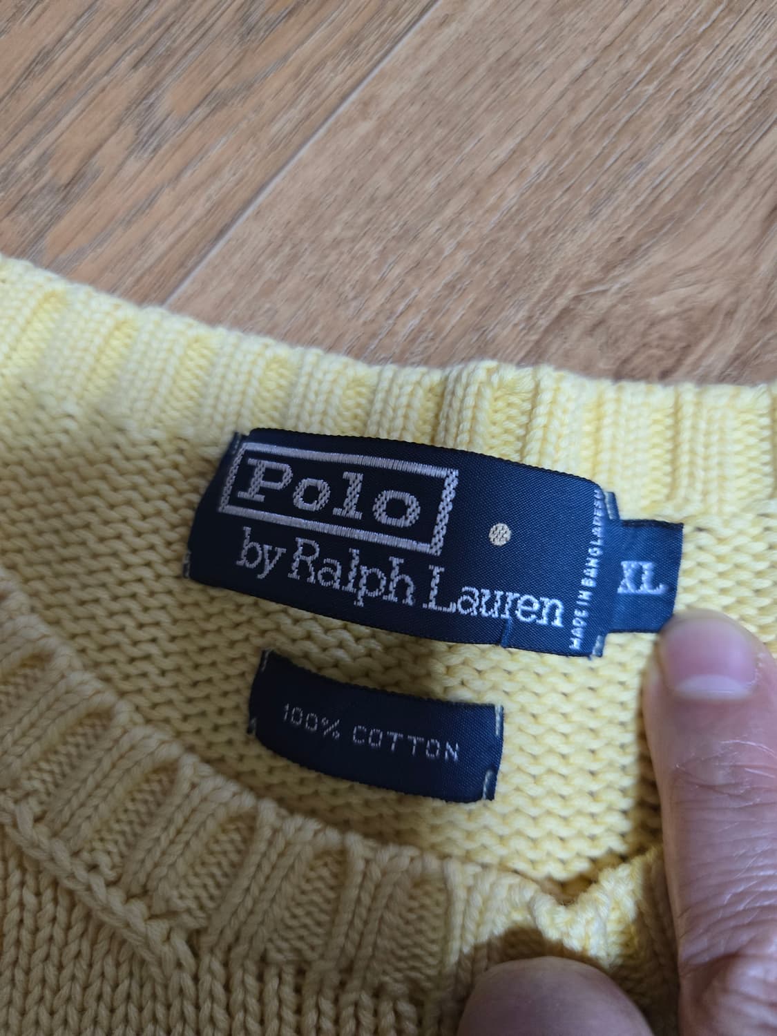 폴로 랄프로렌 남성 코튼 엘로우 니트(XL사이즈) 상품이미지5