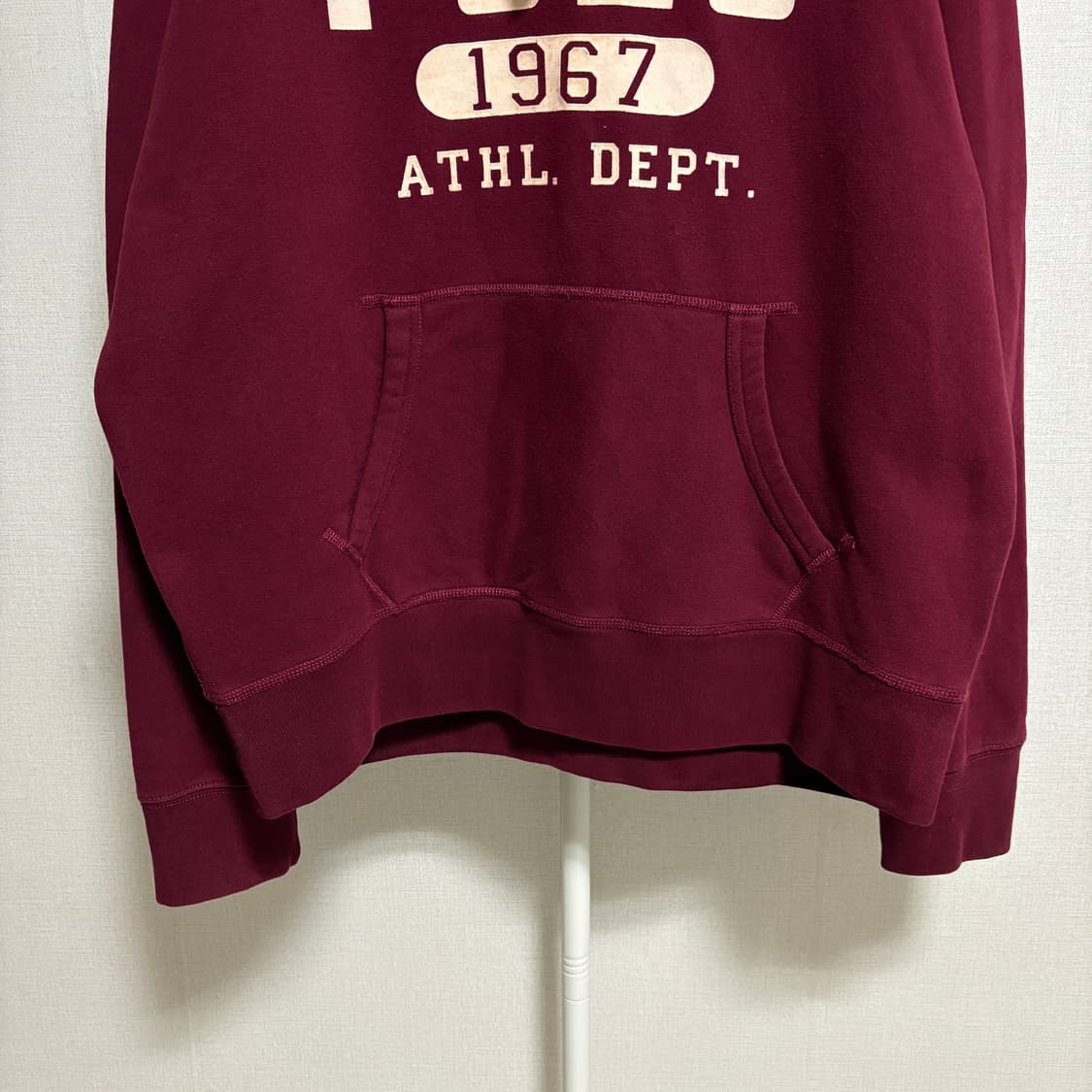 폴로 랄프로렌 로고 프린트 기모 후드티 / 버건디, L 상품이미지3