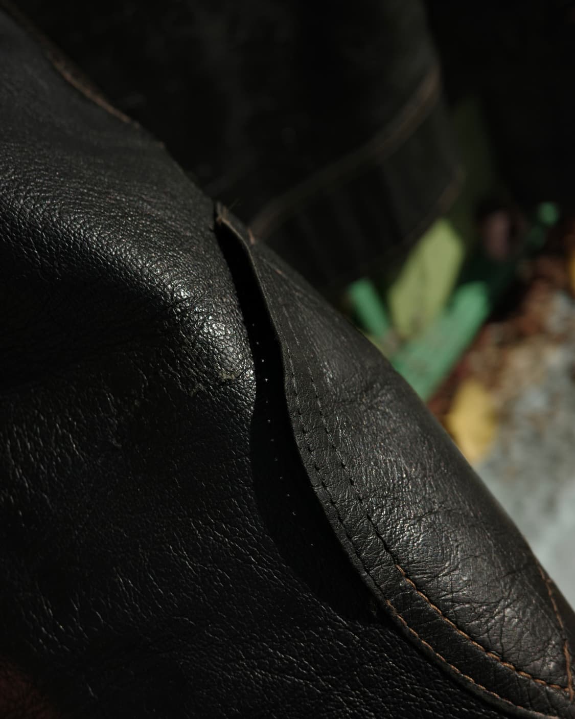 70‘s 빈티지 대거 카라 크롭 레더 자켓 상품이미지5