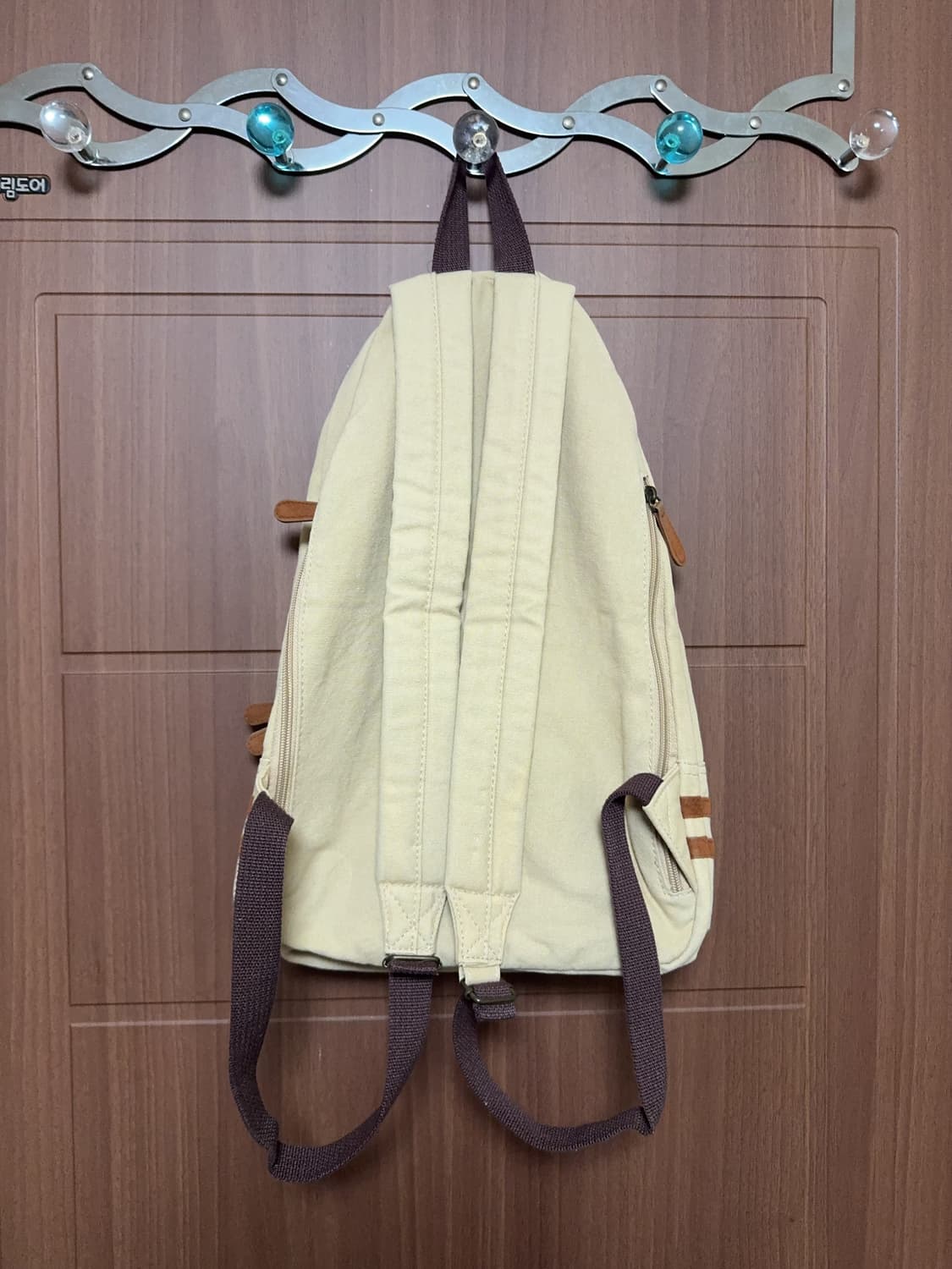 일본 빈티지 모리걸 베이지 돼지코 백팩 모리 가방 상품이미지3
