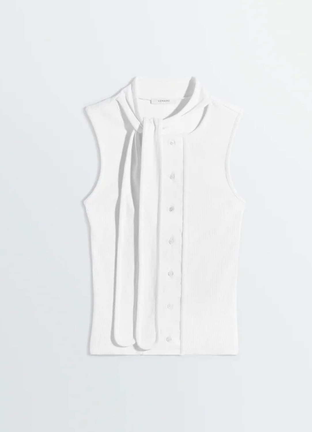 [XS,S,M]르메르 26ss 스카프 슬리브리스 니트 탑/밀크 상품이미지4