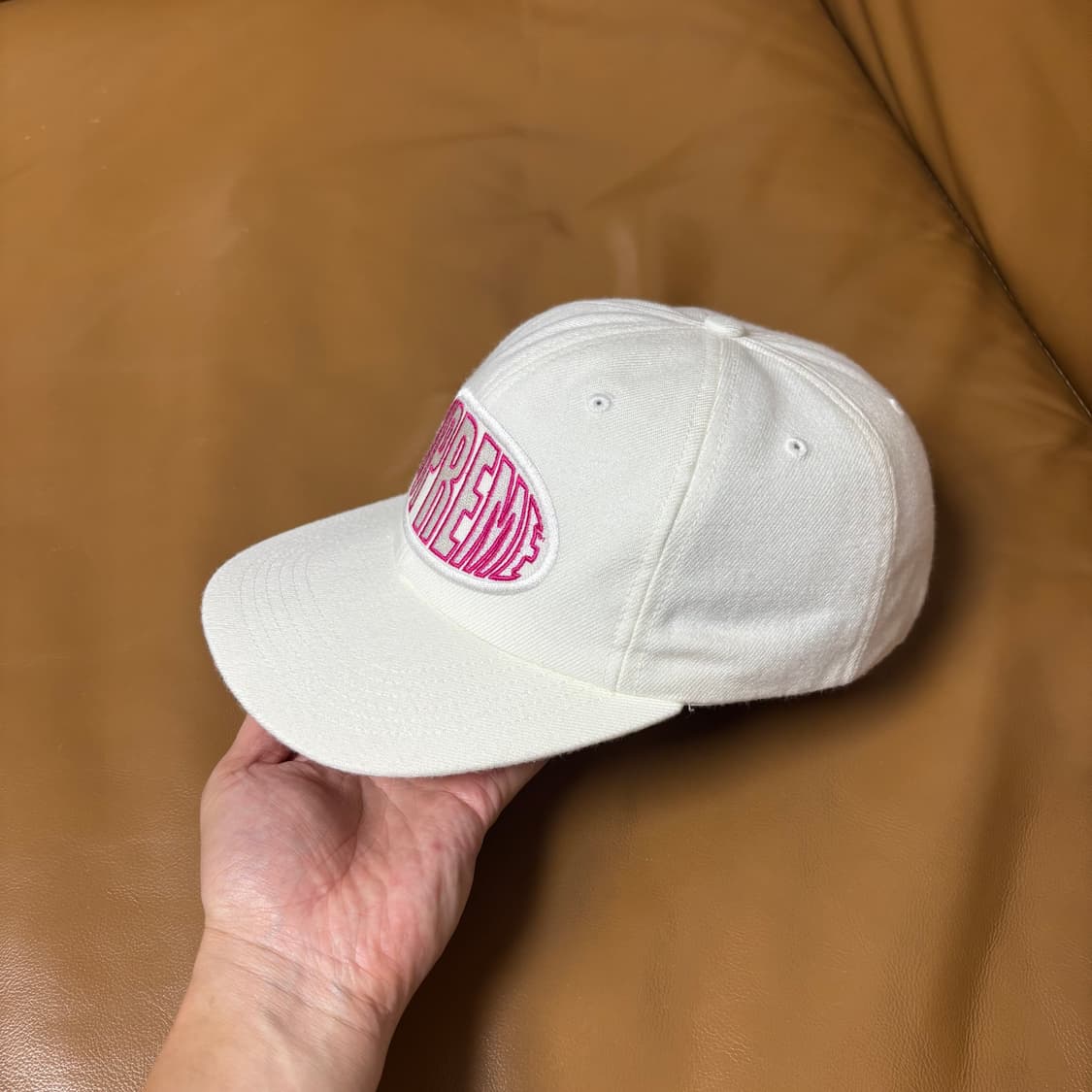 Supreme 슈프림 6패널 볼캡 모자 (Warp Logo White) 상품이미지4
