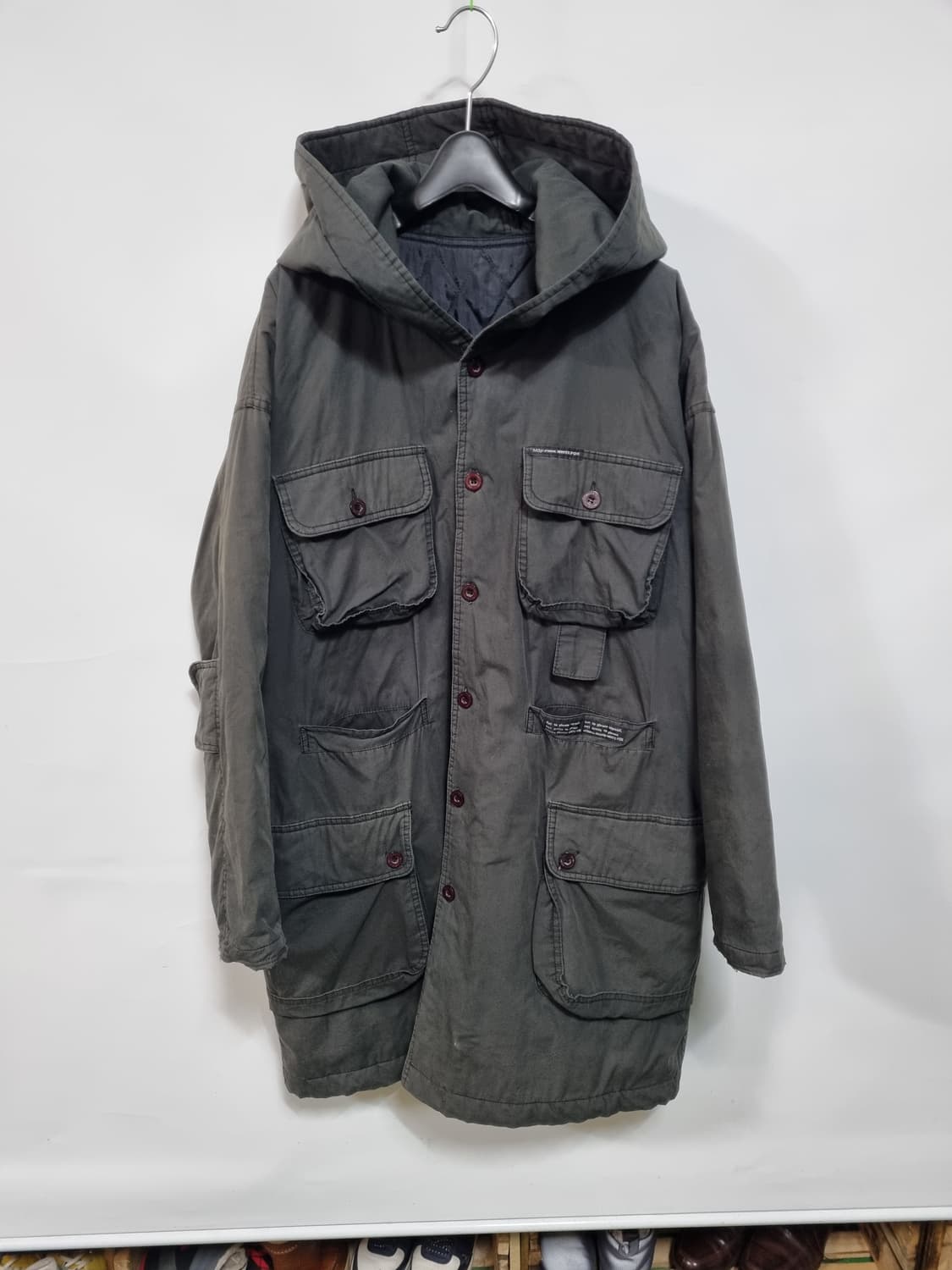 화이트폭스 빈티지 누빔안감 오버핏 면코트 상품이미지1