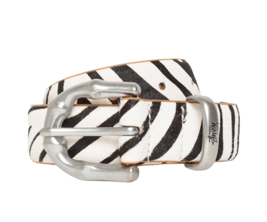 스투시 밤부 버클 벨트 헤어리패턴 지브라 L/XL 상품이미지1