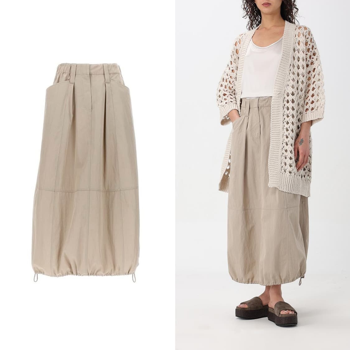 브루넬로쿠치넬리 드로우스트링 스커트 상품이미지2