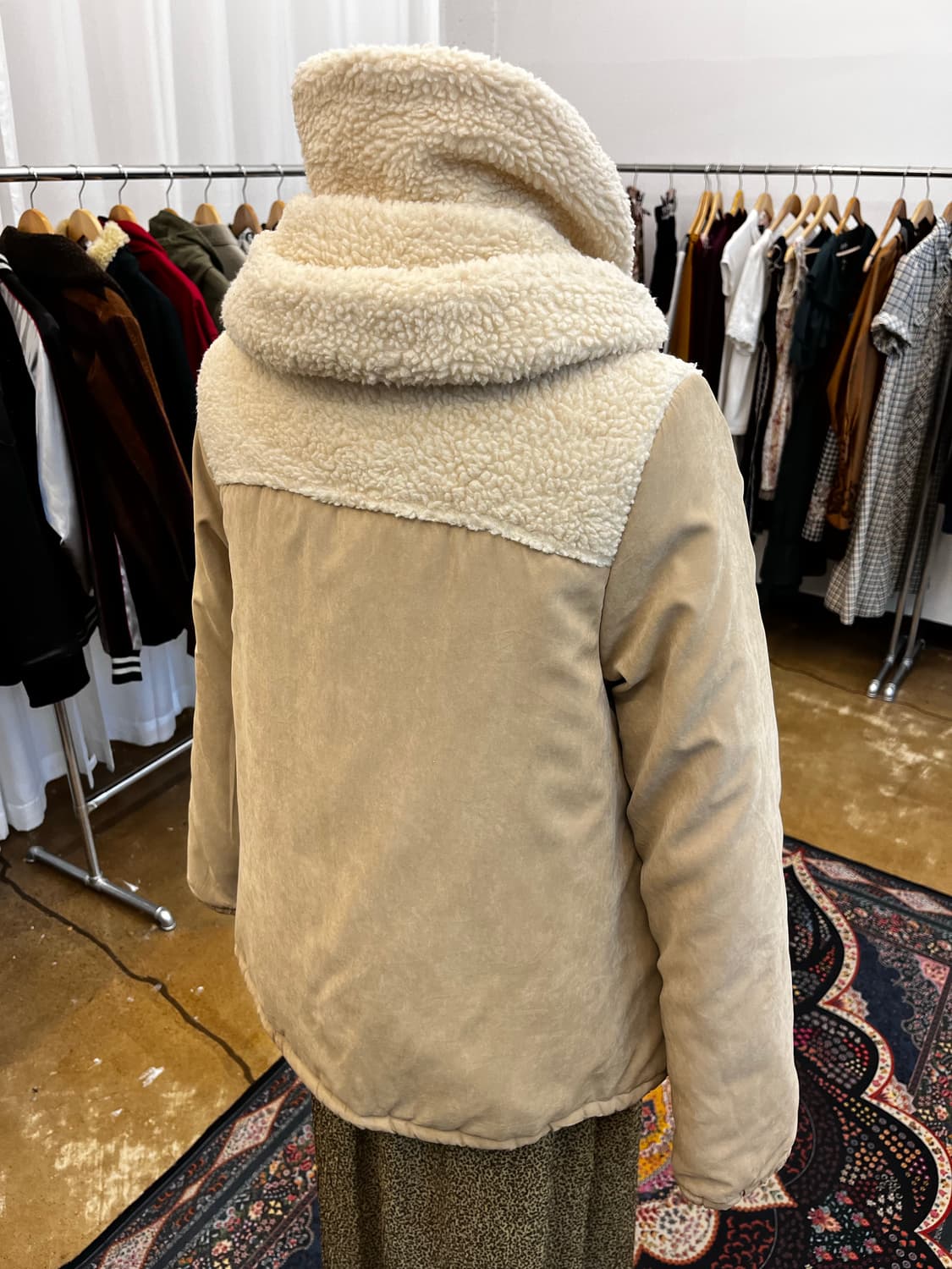 As Know As Pinky 셰르파 패널 후드 코트 상품이미지5