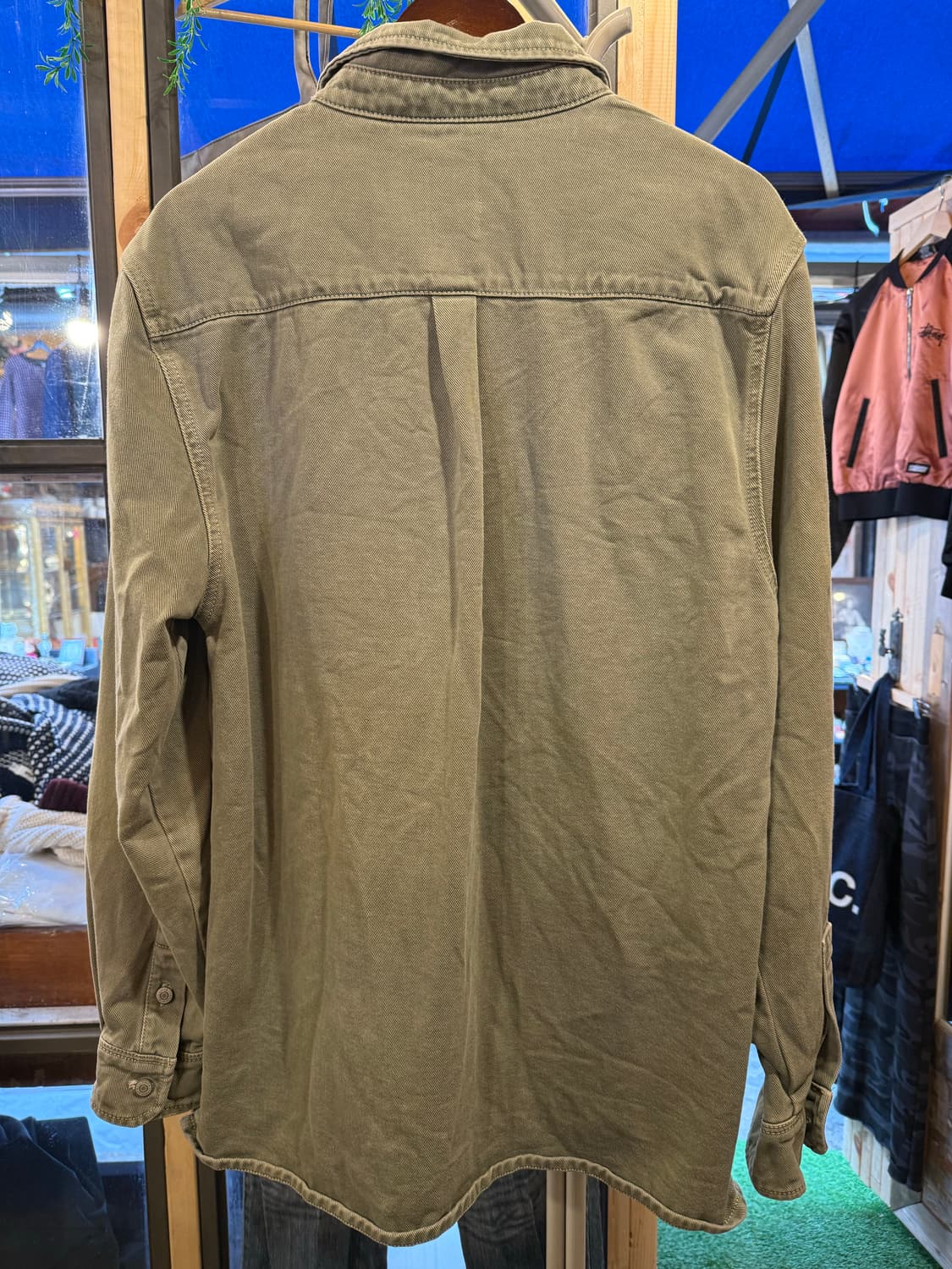 자라 워시드 캔버스 오버셔츠 재킷 상품이미지4