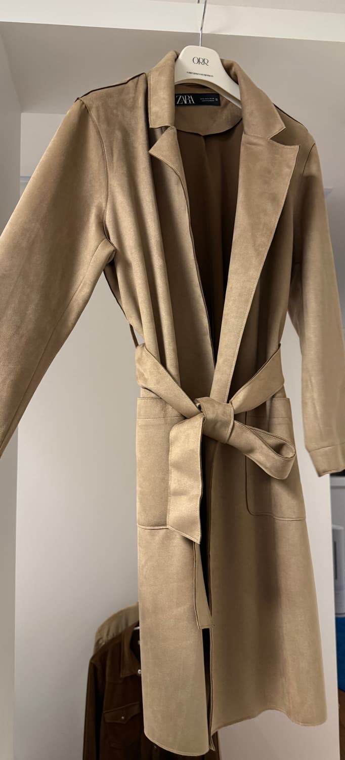 zara 스웨이드 코트 베이지 s 상품이미지4