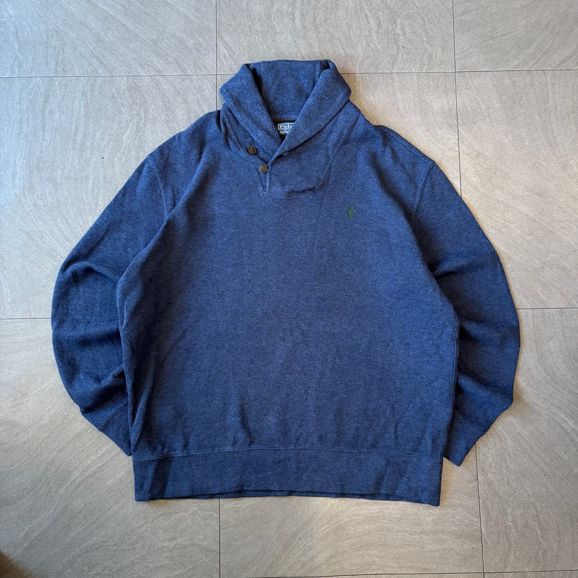 폴로 네이비 코튼 숄카라 엘보우 패치 니트 상품이미지10