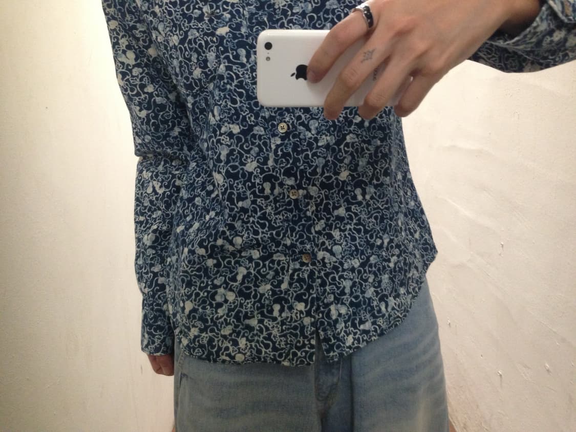 빈티지 페이즐리 패턴 셔츠 싱글 포켓 디테일 레귤러핏 상품이미지4