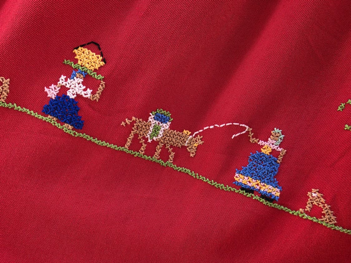 80-90s 빈티지 십자수 스커트 상품이미지5