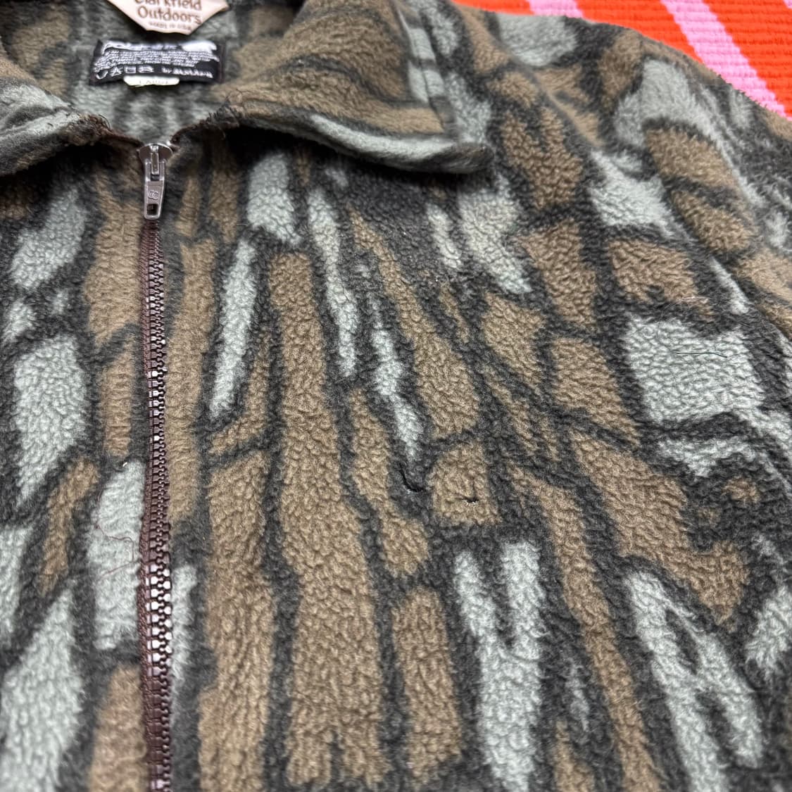 80s 클라크필드 트리바크 카모 후리스 집업 made in USA (L) 상품이미지3