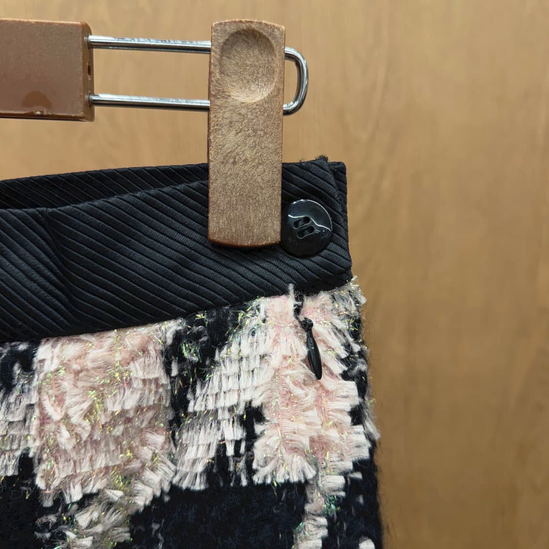 에스카다 미디 스커트 하운드투스 패턴 메탈릭 글리터 믹스 핑크 블랙 상품이미지6