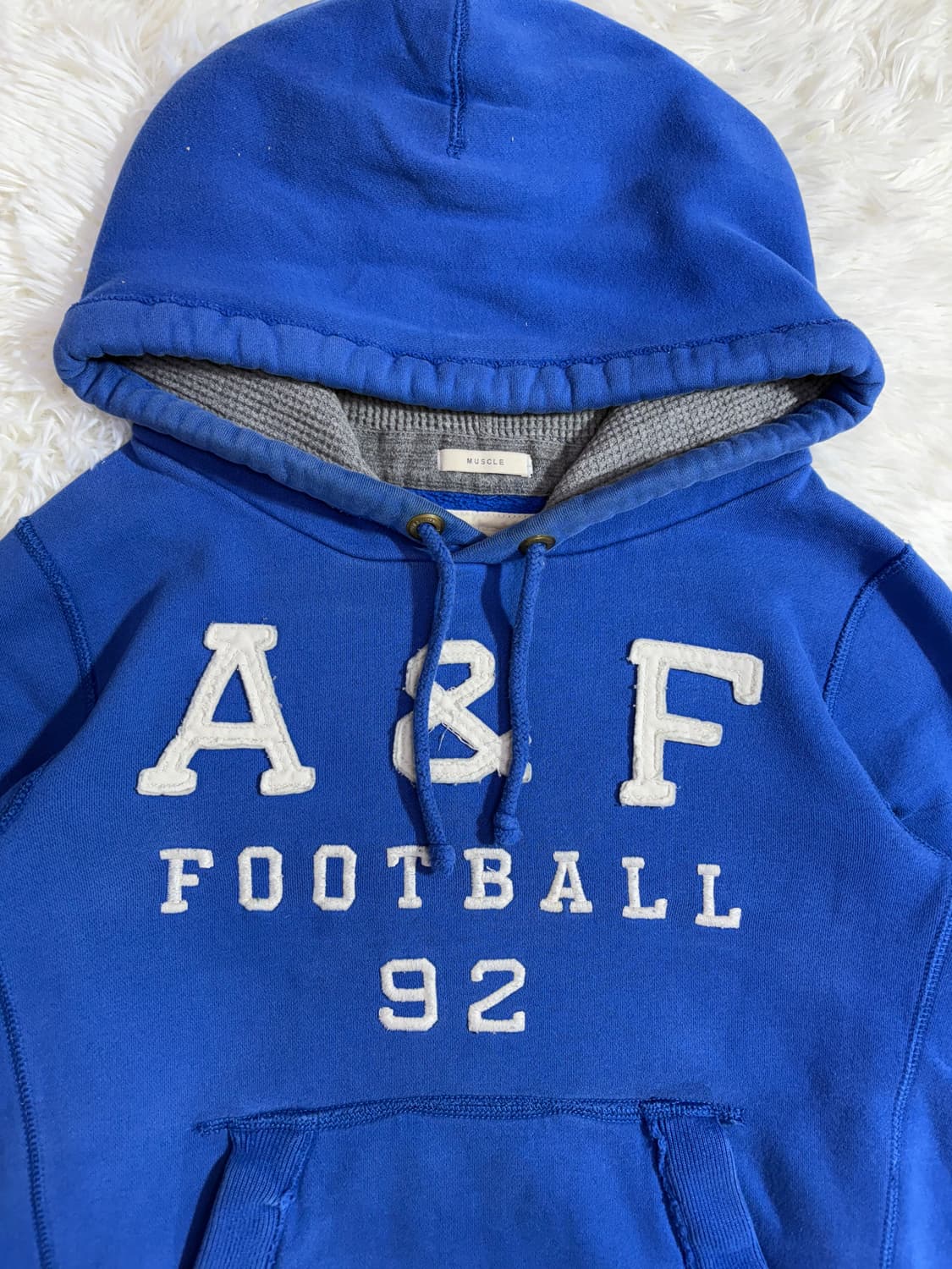 아베크롬비 블루 풋볼 빅로고 후드  상품이미지5