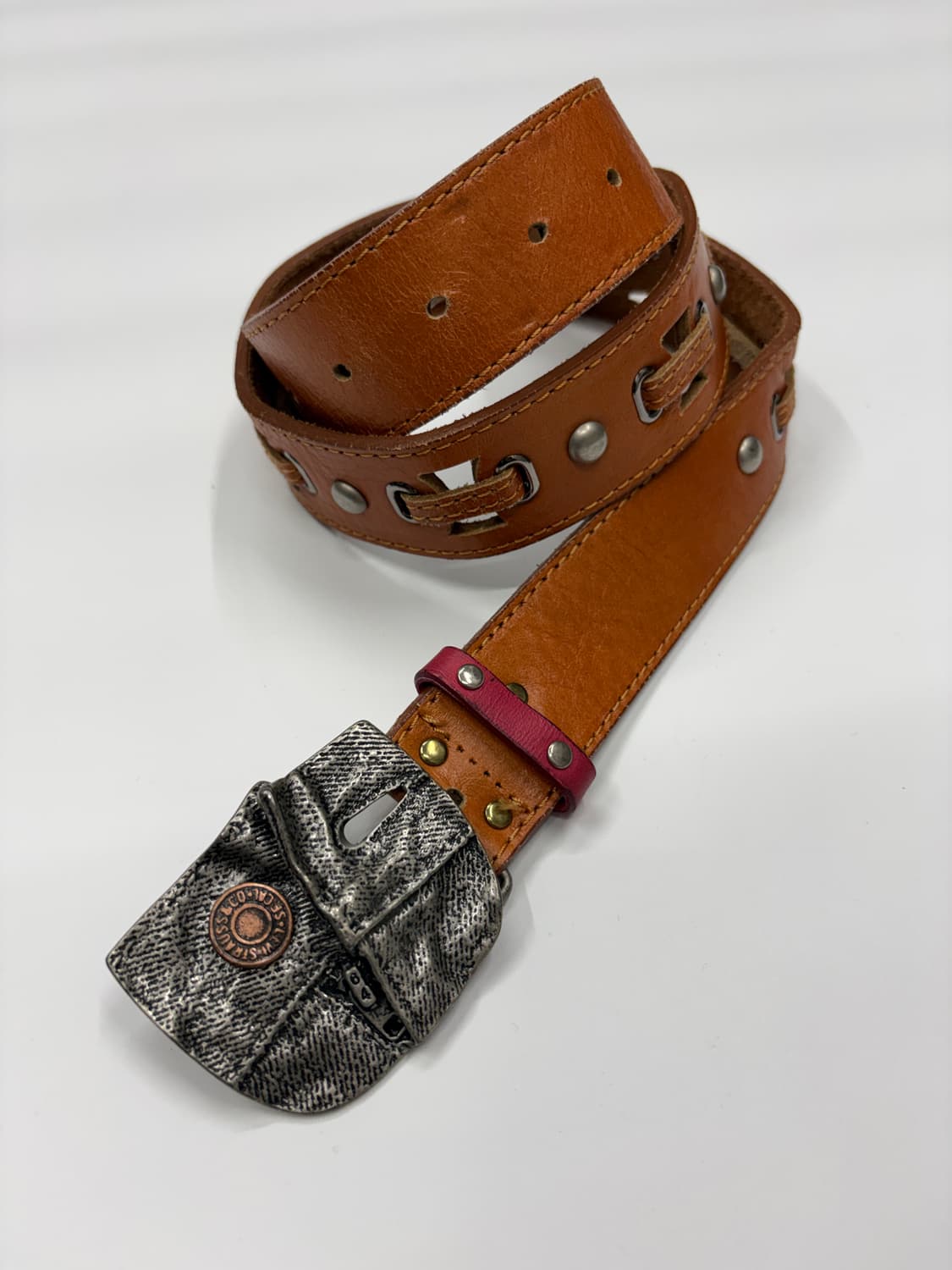 리바이스 빈티지 웨스턴 데님 버클 레더 벨트 Levis 상품이미지1