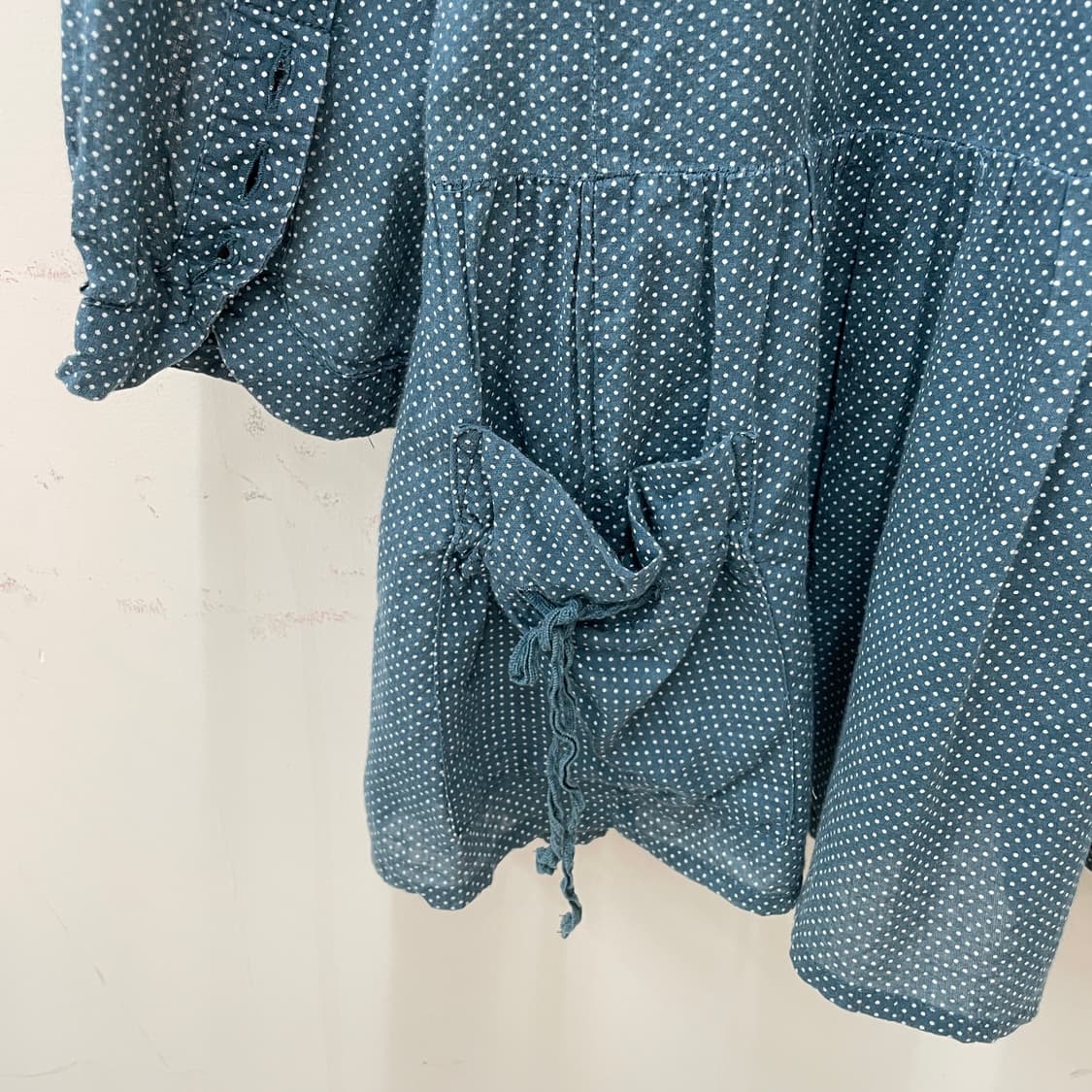 도트 패턴 포켓 롱 셔츠 상품이미지6