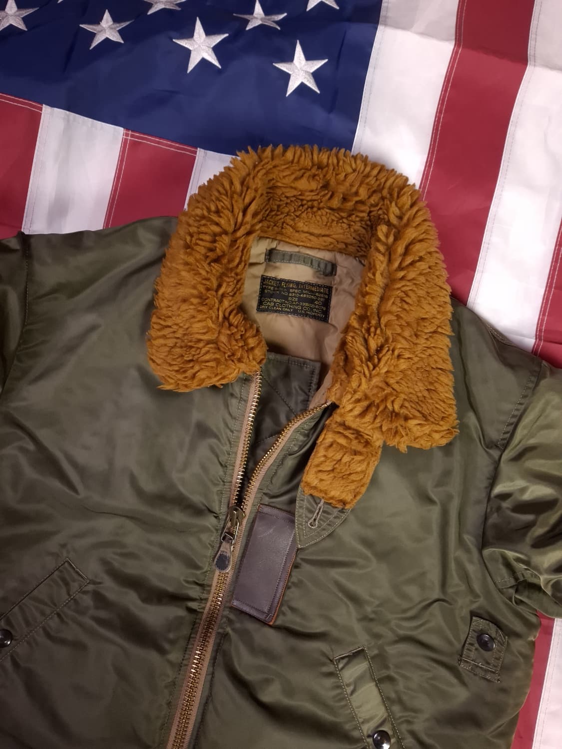 오리지날 캡클로딩사 미공군 B-15D 울파일 항공자켓 상품이미지4